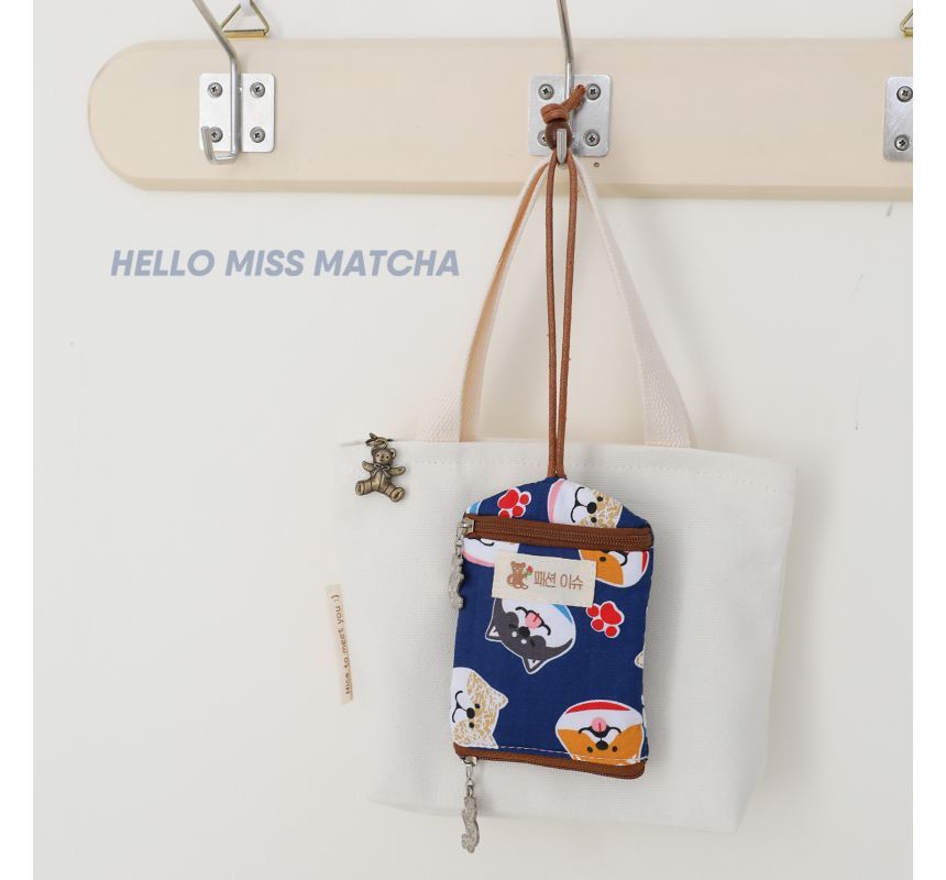 Worthbuy - Cartoon Print Kaarthouder Stoffen Sleutelhanger Etui