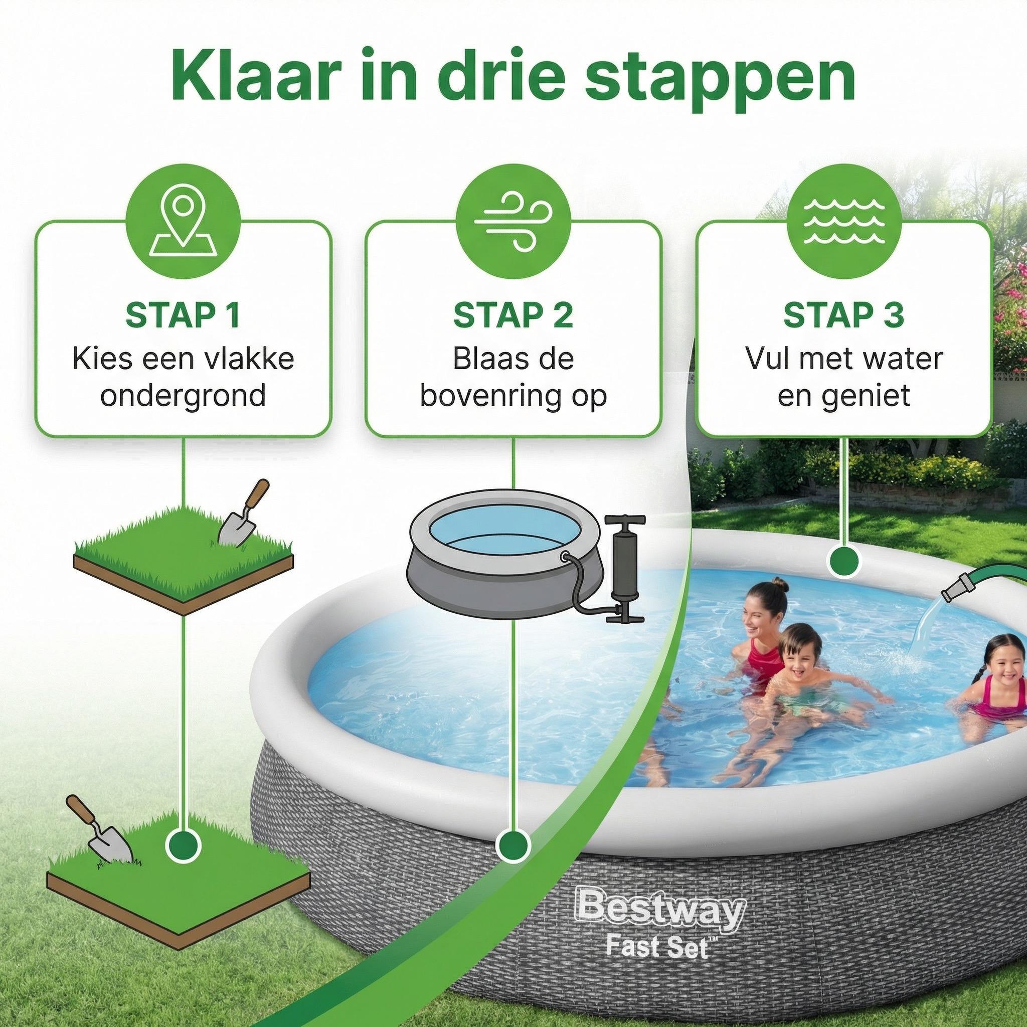 Bestway Fast Set 366x76cm Zwembad – 3-delig