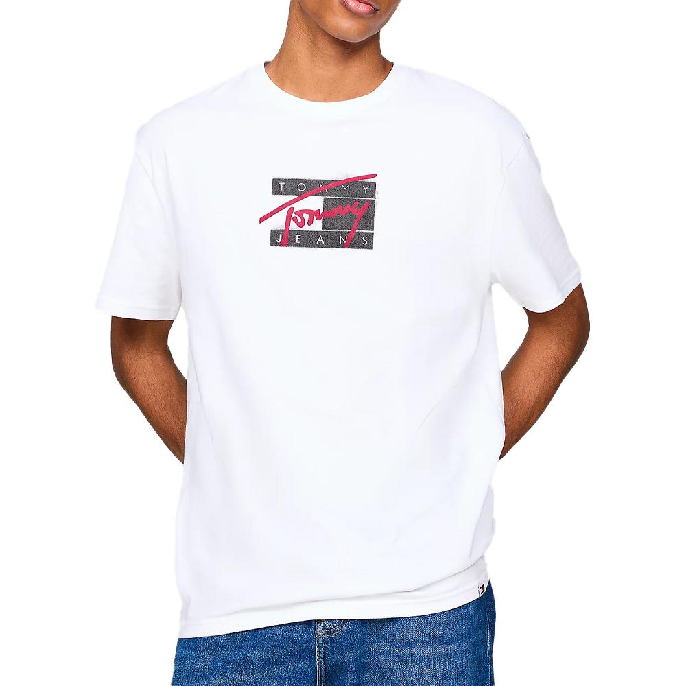 Tommy Hilfiger T-shirt Blanc Homme Tommy Hilfiger Street