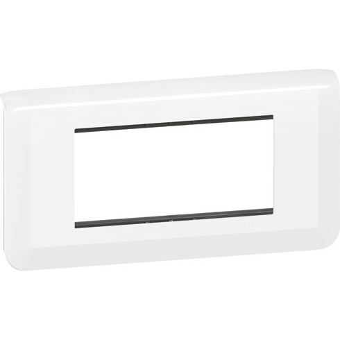 Plaque avec support pour 4 modules - Mosaic - montage horizontal - entraxe