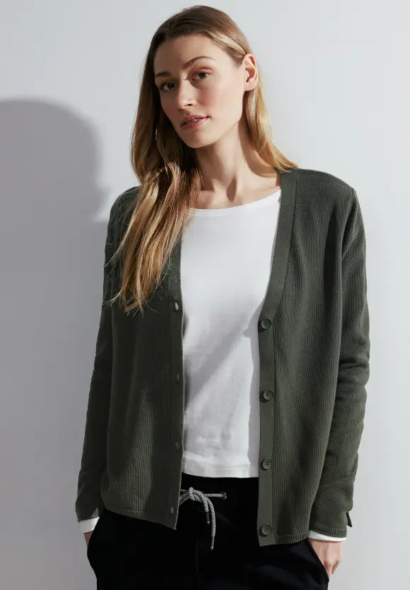 Strickjacke mit Knöpfen - dynamic khaki