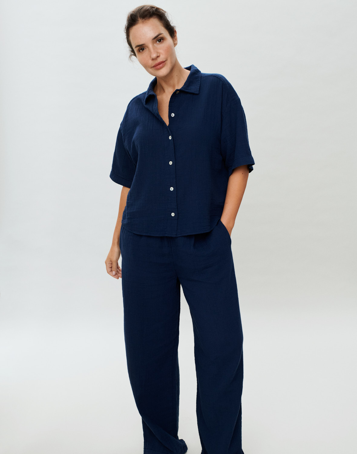 Broek van mousseline-katoen voor dames