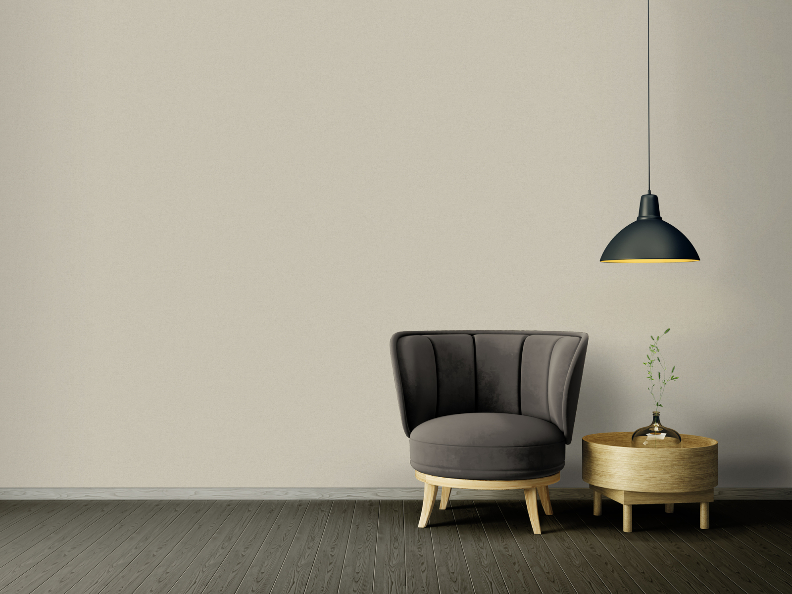 Vliestapete CUBA - beige-grau - uni - 10 Meter