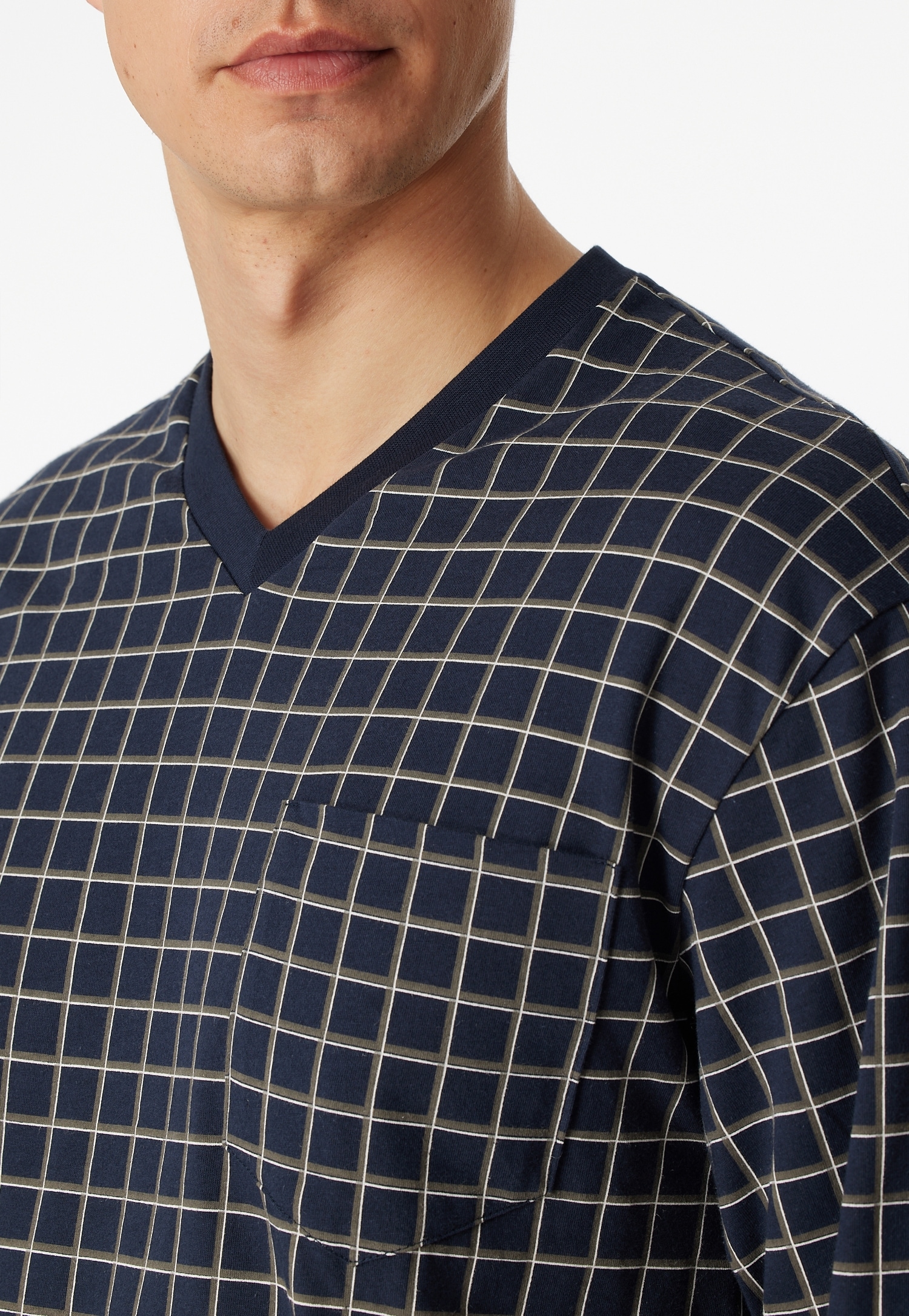 Schiesser Schlafanzug »Dark Sapphire« 2 Stk. tlg., mit klassischem Karo-Muster