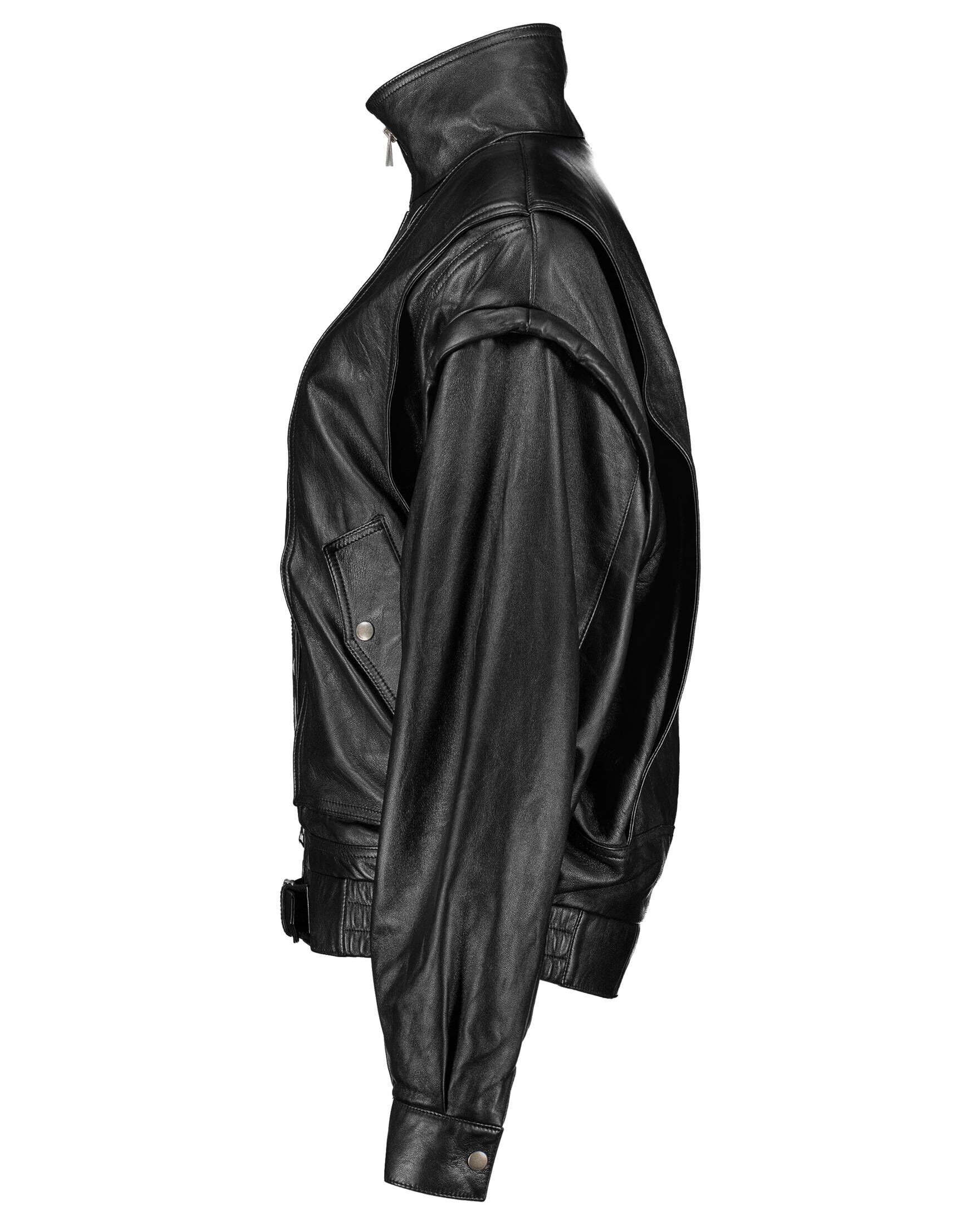 Saint Laurent| Damen Lederjacke BLOUSON Oversized Fit