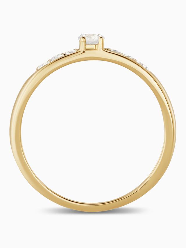 Croisé-Ring, 7 Brillanten, ca. 0,25 ct., Gold 585