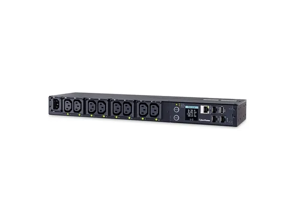 CyberPower Switched Series PDU41004 - Strømfordelingsenhed (rackversion) - AC 100-240 V - 1-faset - Ethernet, serial - input: IEC 60320 C14 - output-stikforbindelser: 8 (power IEC 60320 C13) - 1U - 3.05 m ledning - sort