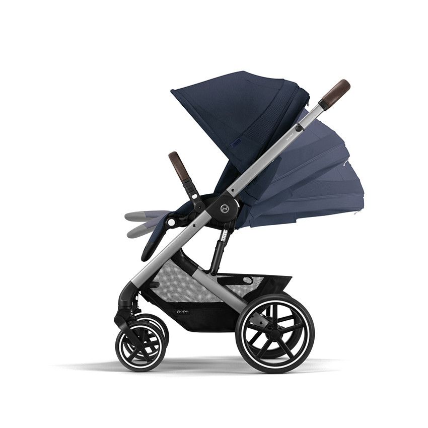 Poussette Balios S Lux - Châssis Silver / Siège Ocean Blue - Ecru