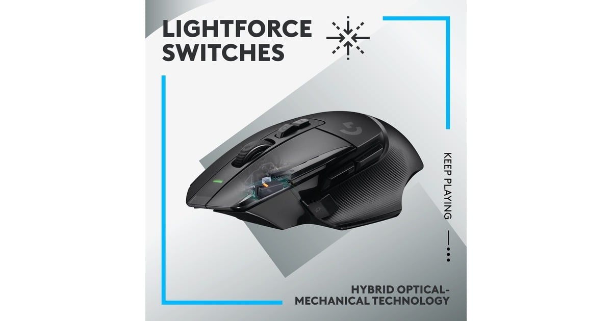 LogitechG502 X LIGHTSPEED Wireless Gaming Mouse  (Zwart, 100-25.600 dpi)