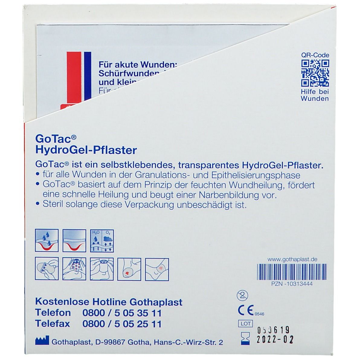 GoTac HydroGel-Pflaster steril 10 x 7 cm