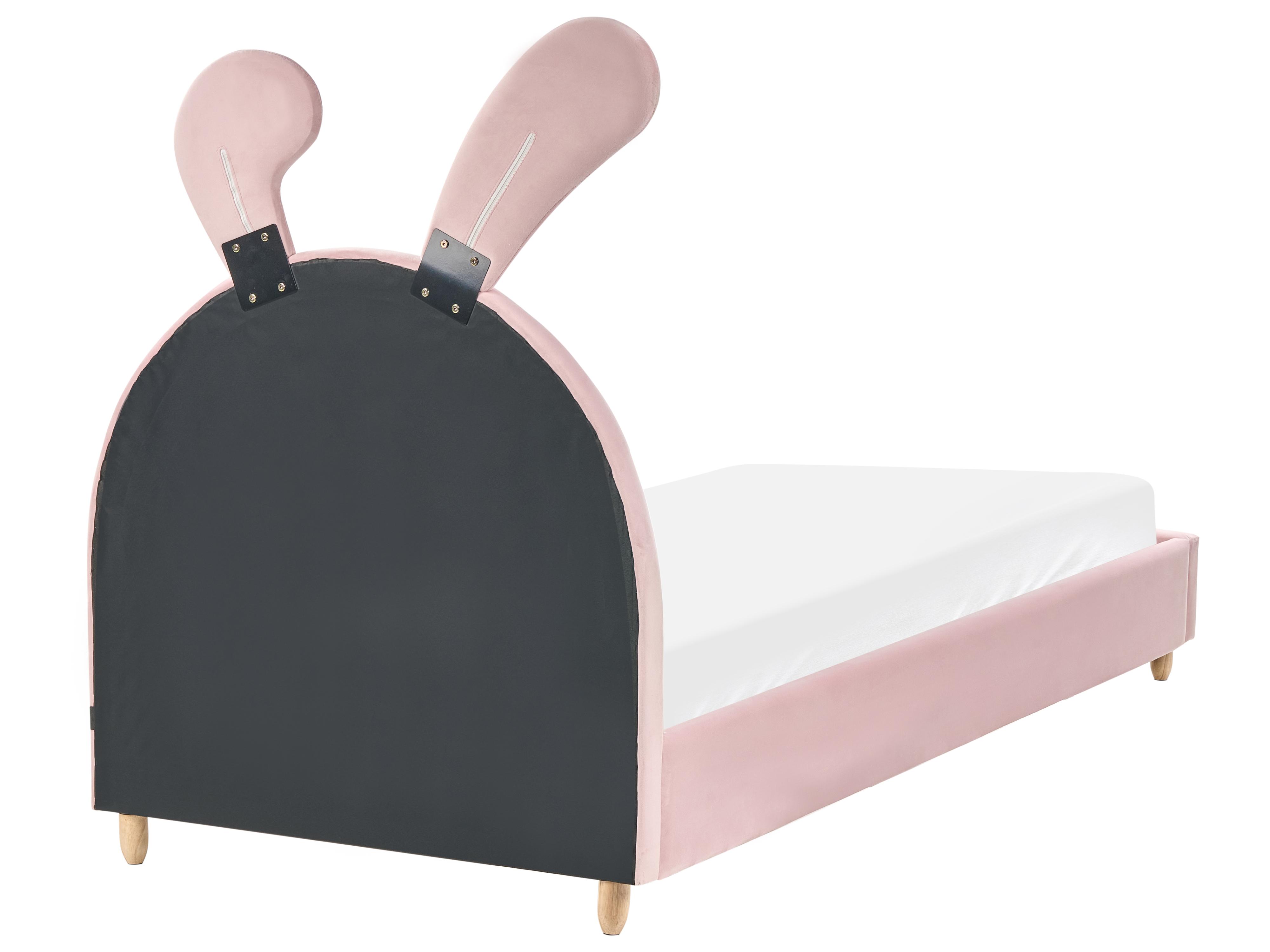Kinderbed Konijn Fluweel LALLIAS 90 x 200 cm Roze