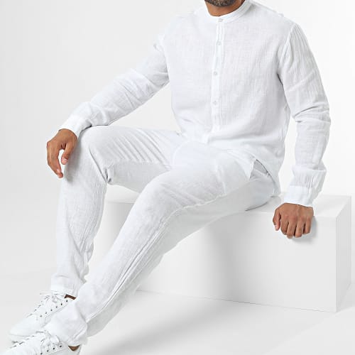 Ensemble Chemise Manches Longues Et Pantalon Blanc