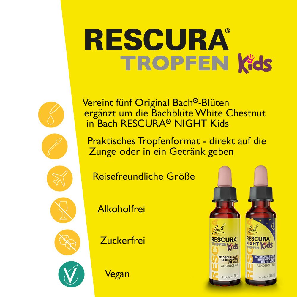 Bach® RESCURA™ Tropfen Kids alkoholfrei + Bach® RESCURA® NIGHT Kids