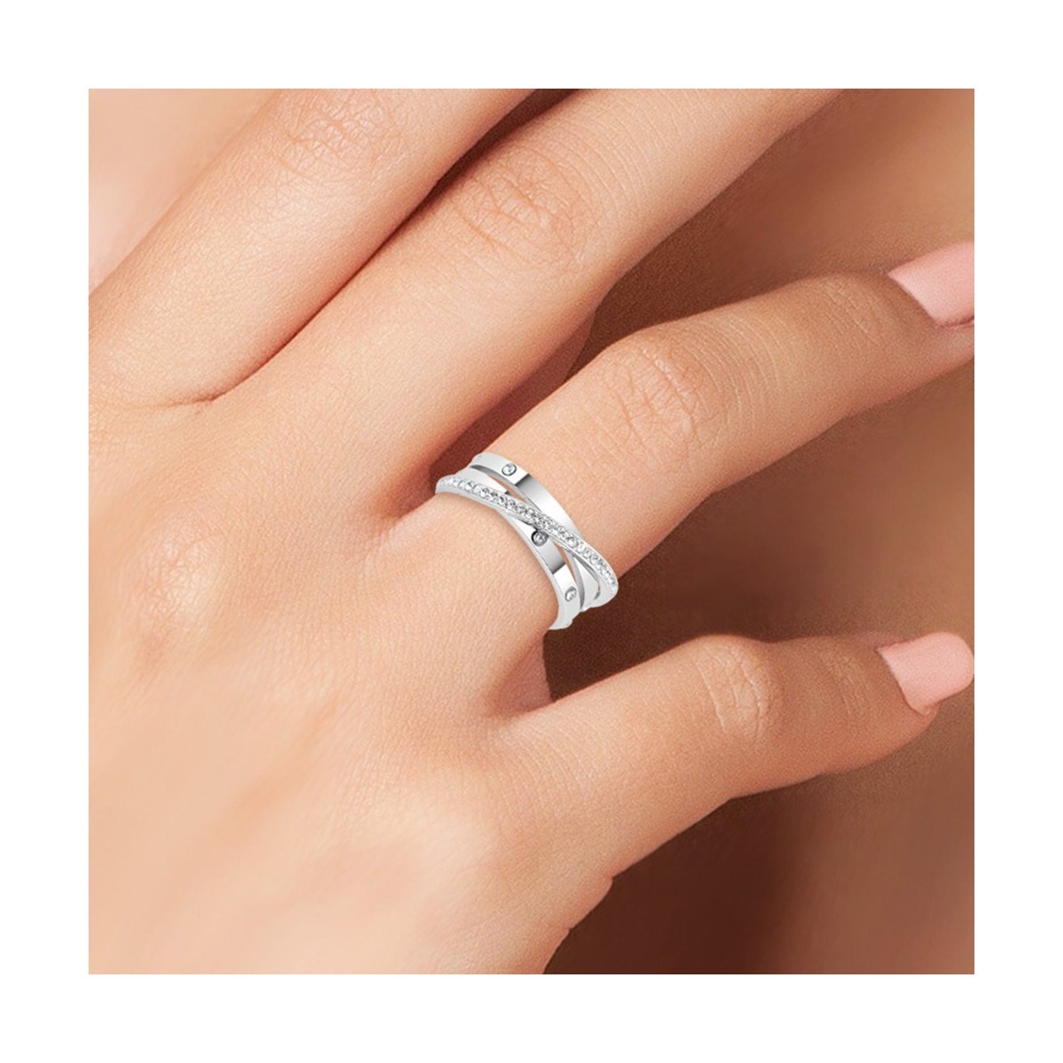 Bague SC Crystal ornée de cristaux scintillants