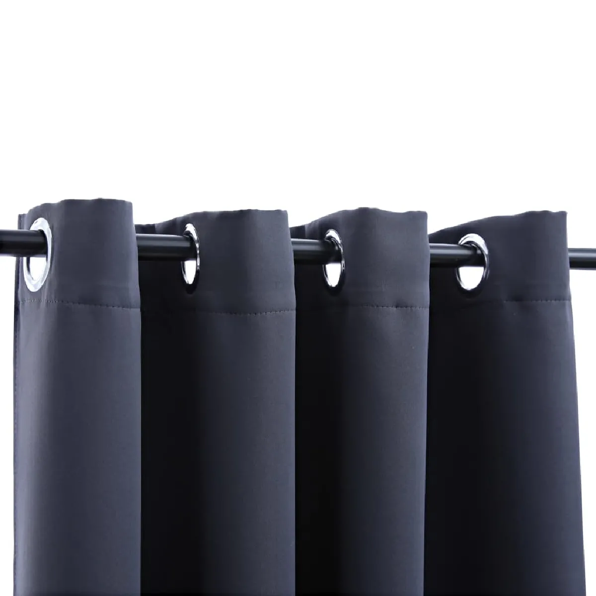vidaXL Rideau occultant avec anneaux - Anthracite