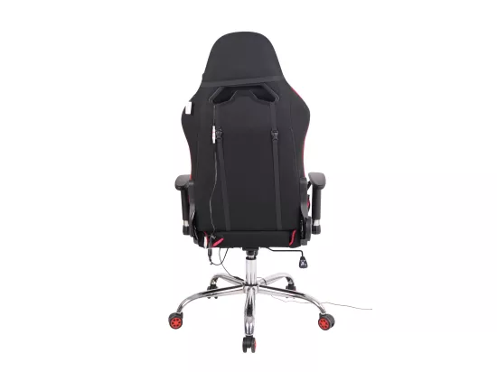 Chaise de bureau - Tissu & Métal chromé - Noir / Rouge - Limit XM
