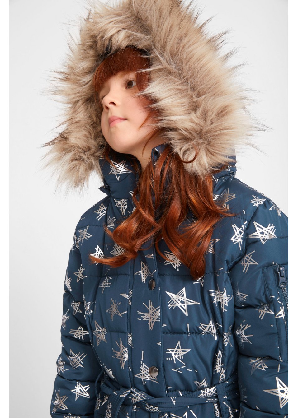 Veste d'hiver fille à imprimé étoiles