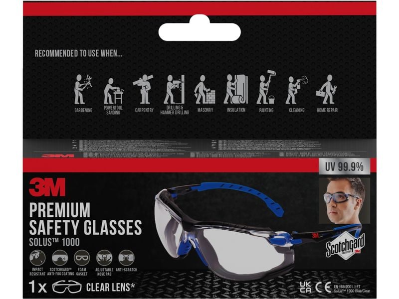 3M Schutzbrille Solus 1000 transparent 3M SolusSchutzbrille klar, blau