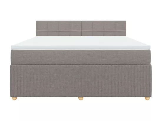 Sommier à lattes de lit avec matelas Taupe 180x200 cm Tissu