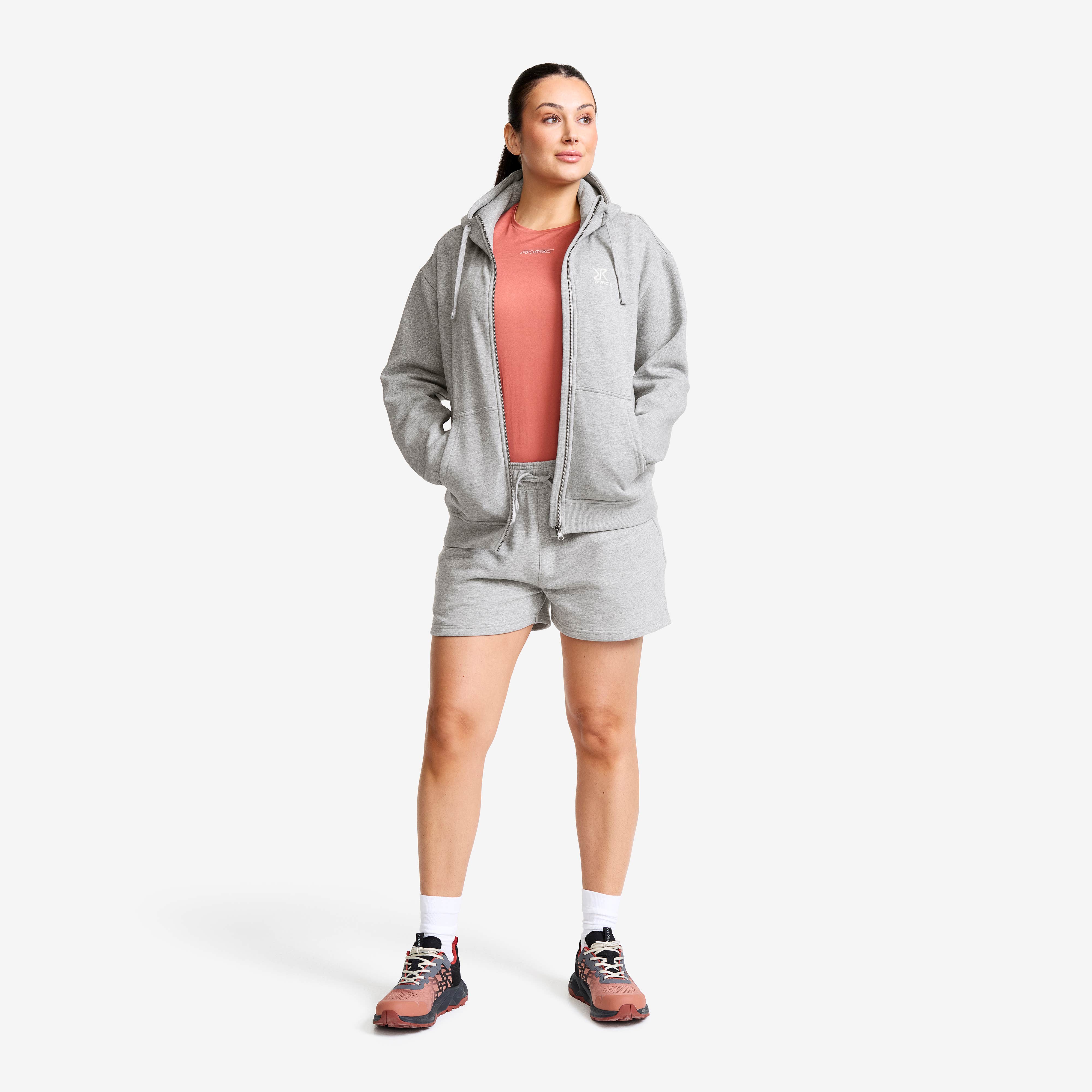 RVRC Full-zip Hoodie Dame Grey Melange