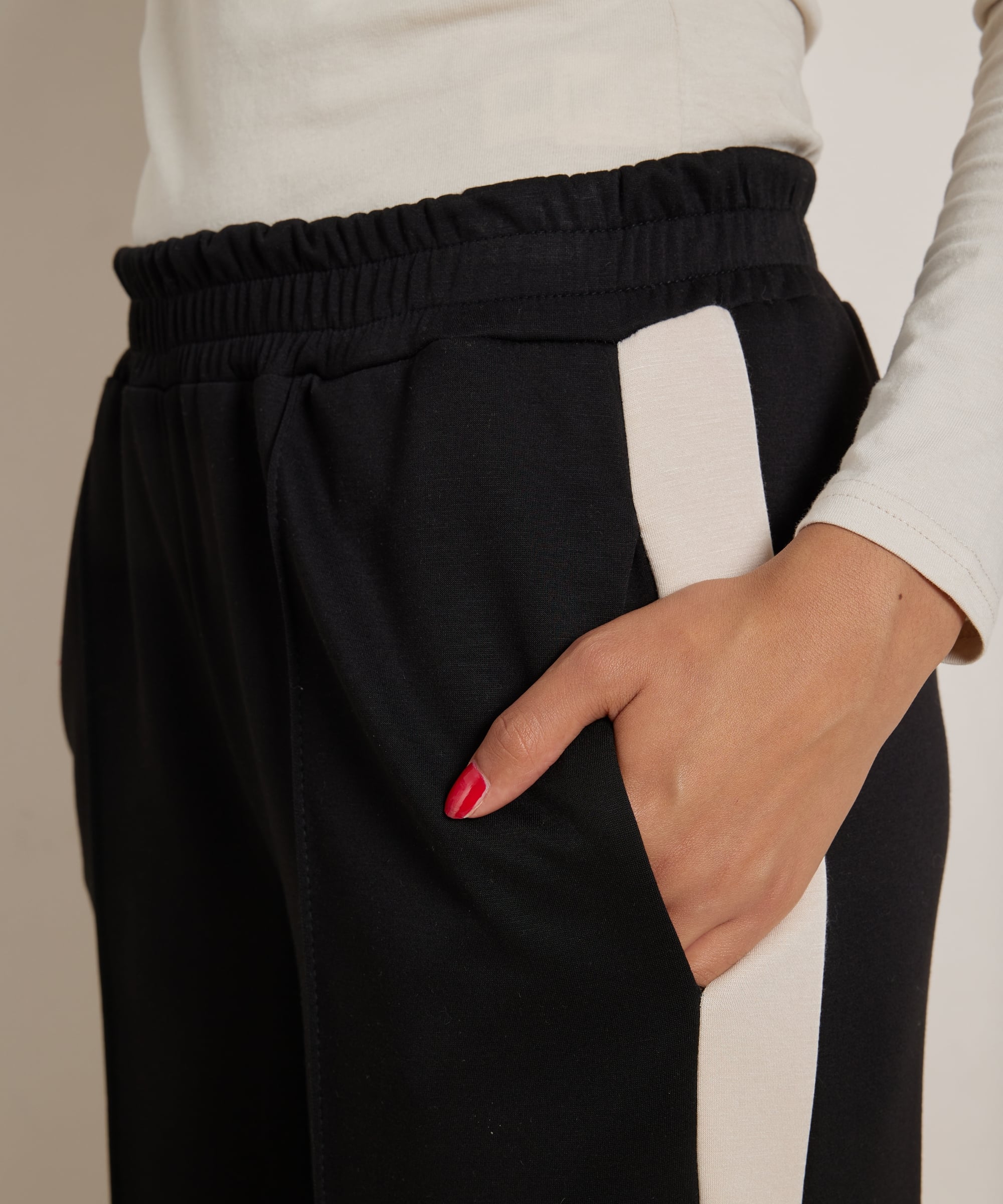 wide fit broek met streepbaan