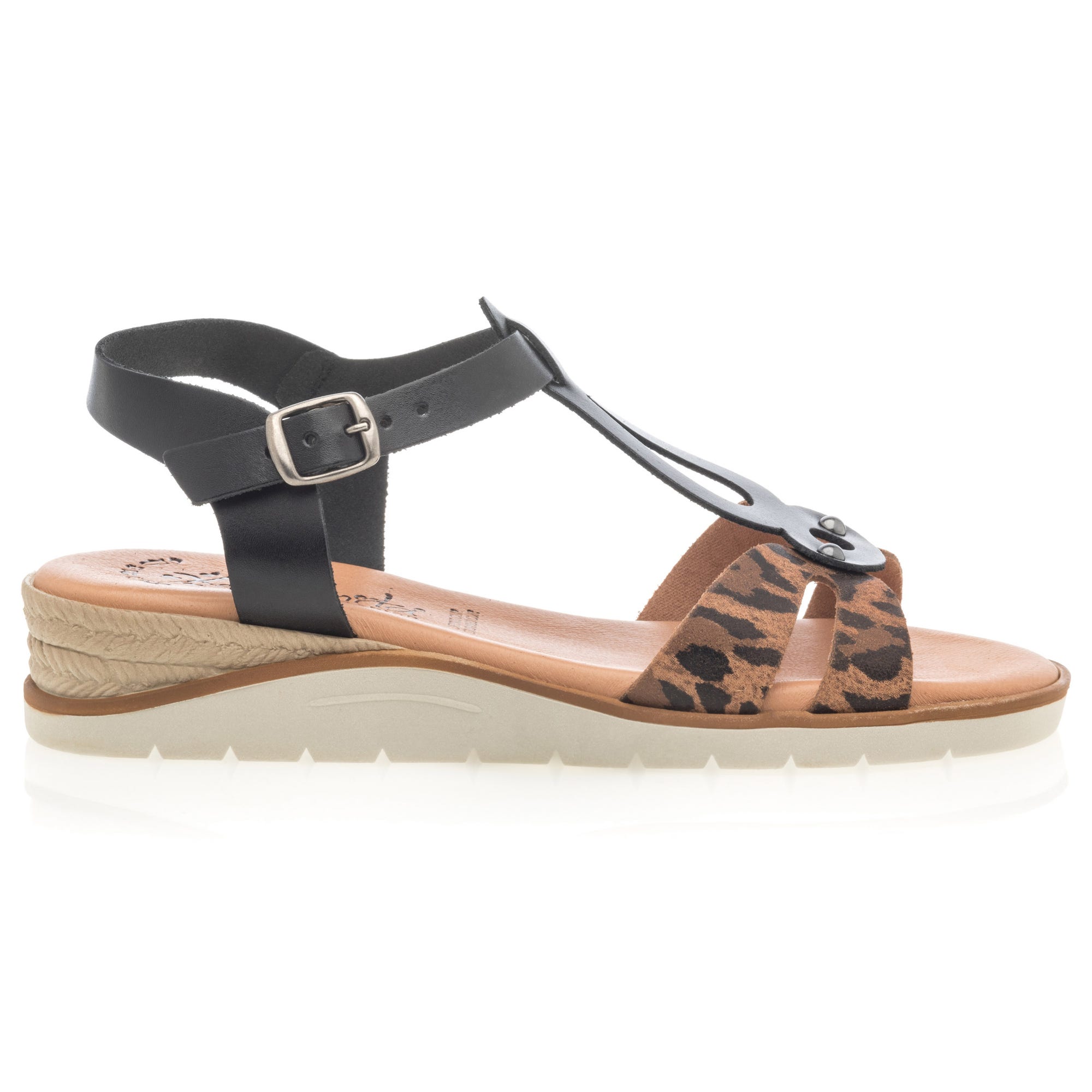 Nu-pieds Femme en cuir noir