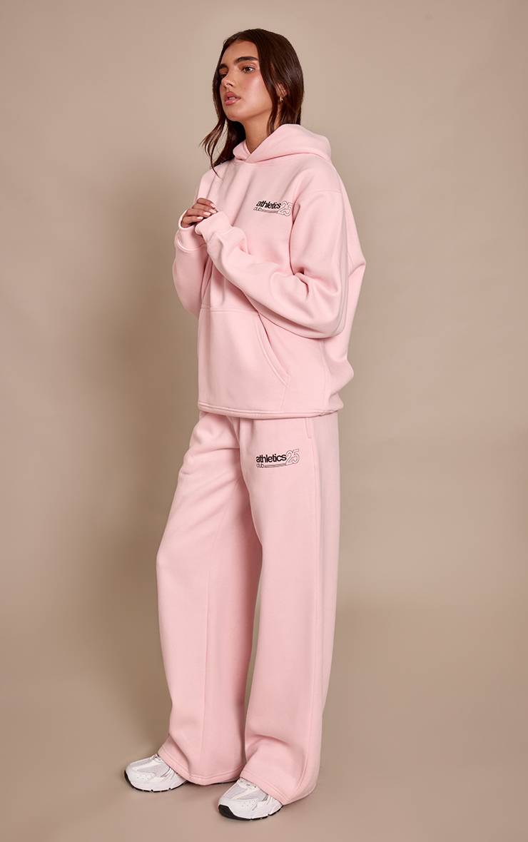 Rose Pantalon De Jogging Droit En Molleton De Coton Athletics 25