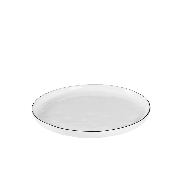 Broste Copenhagen - Salt Dessertteller, Ø 18 cm, weiss / schwarz