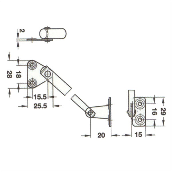 Compas de placard vérin 265 mm