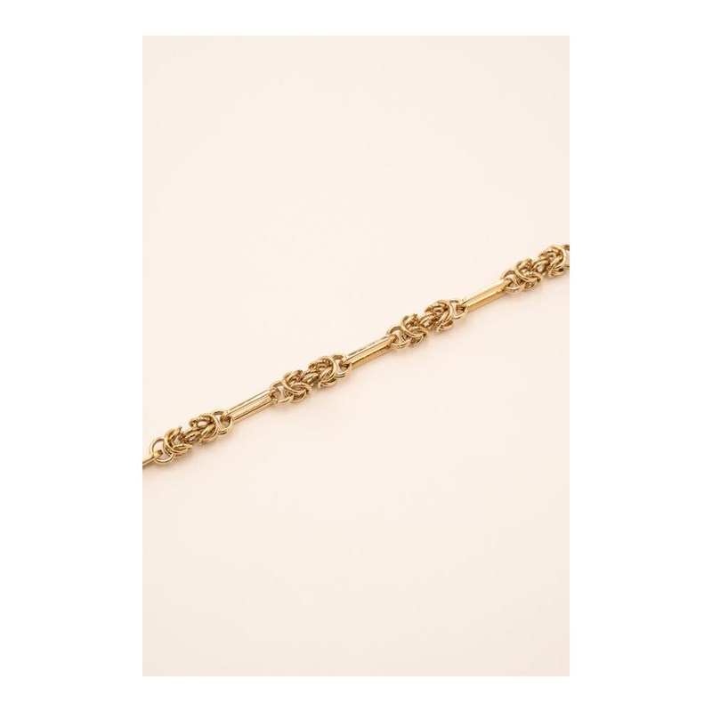 Bracelet en acier maille dorée, chaînette réglable