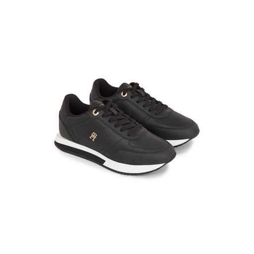 Tommy Hilfiger Elevated Essent Runner Monogram Sneakers, Black, 37
