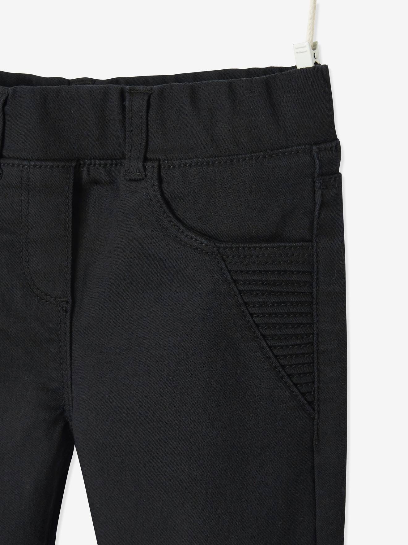 Jeggings indestrutíveis para meninas. Pretas lisas.