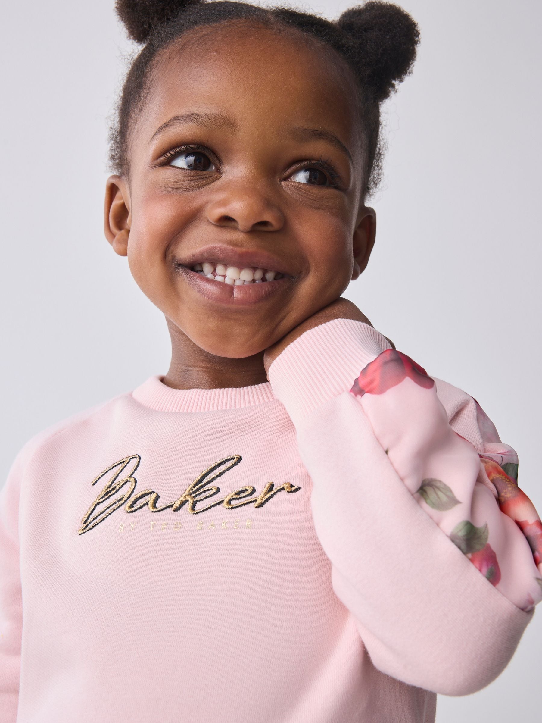 Roze - Baker by Ted Baker Organza Sweatshirt met Bloemenprint & Joggingbroek Set van 2 Stuks