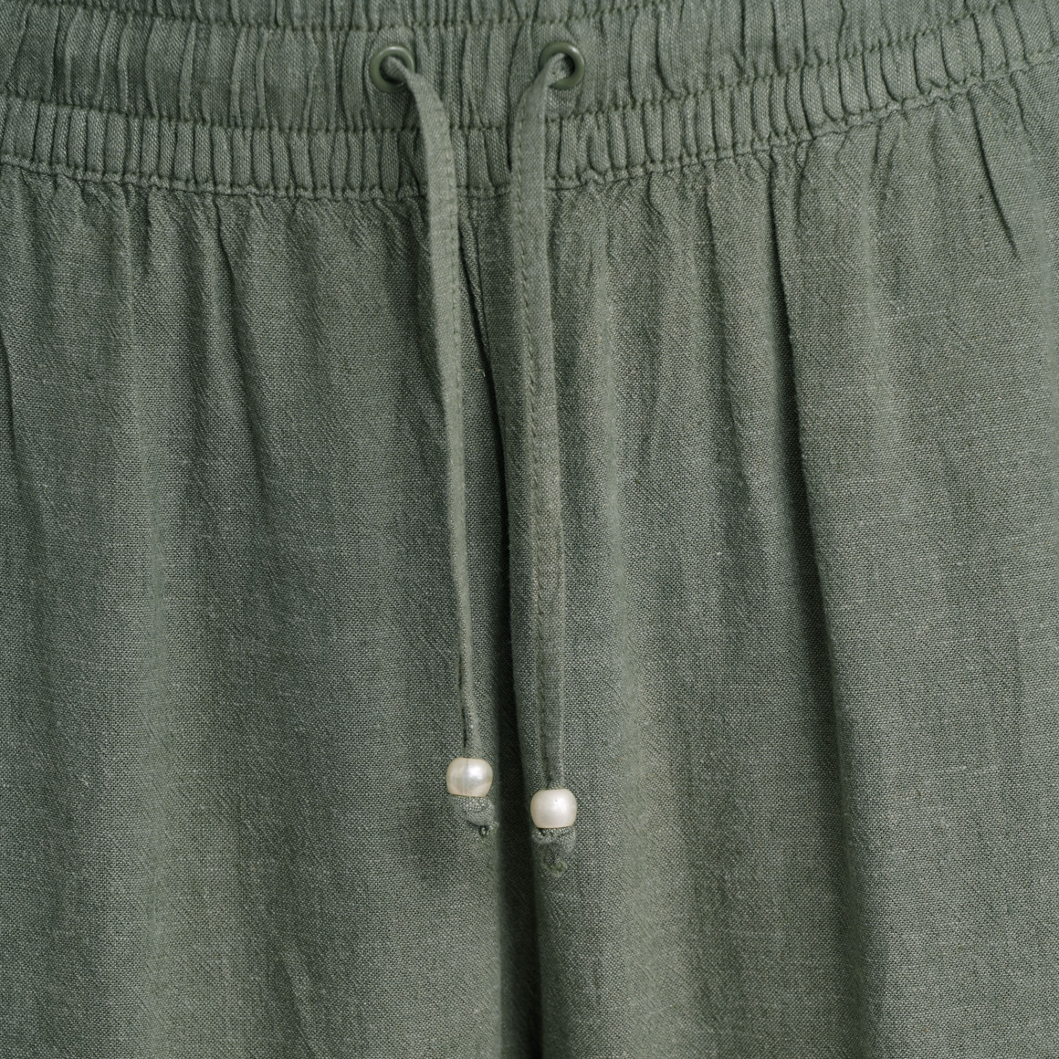 Gina Benotti Damen Leinen-Hose mit Tunnelzug dunkelgrün