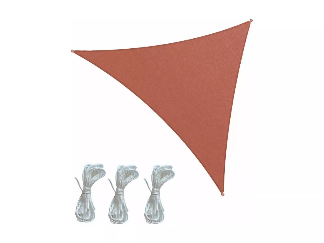 Voile d'ombrage Palma 500x500x500 Polyester Imperméable Acier Rouge