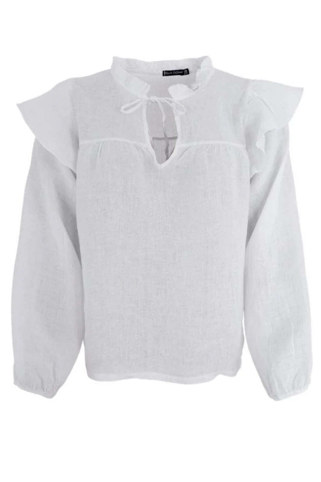 Black Colour Bcmelina Frill Blouse white