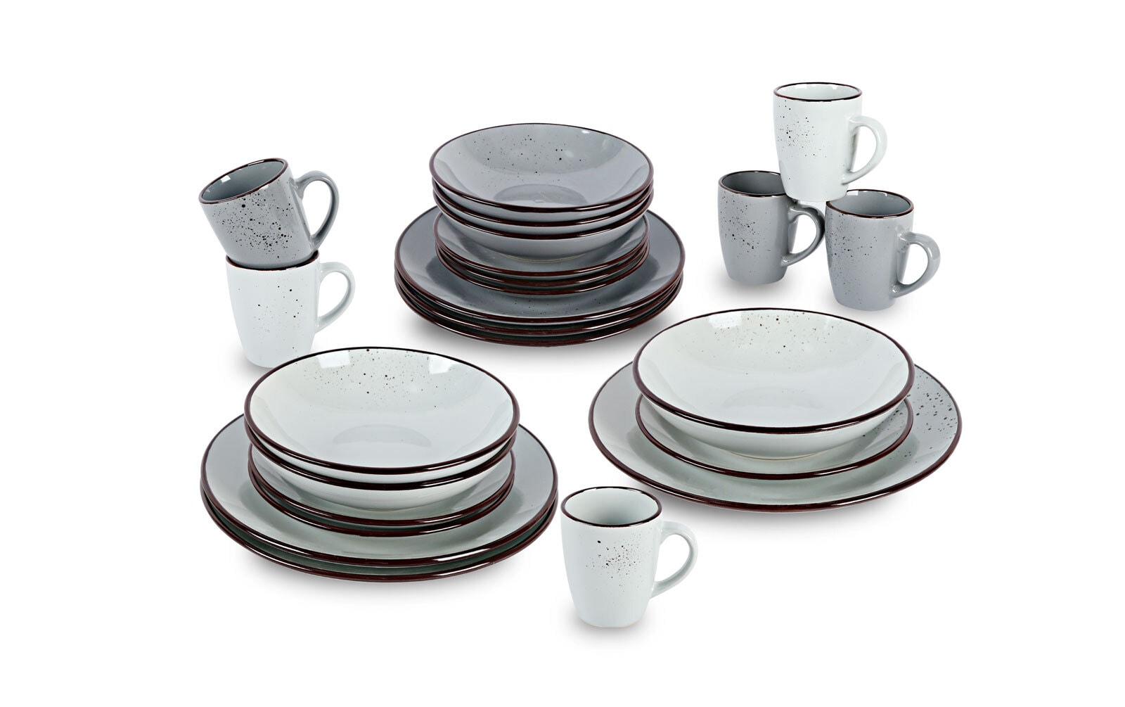 Kombiservice Kelso Steinzeug 24-teilig blau/taupe