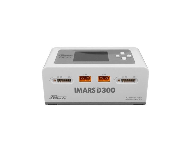 Gens ace Dual-Ladegerät IMARS D300 AC/DC 1-6S, G-Tech, Weis Universelles Modellbau-Ladegerät mit zwei Ausgängen für LiPo, LiHV, LiFE und NIMH Akkus