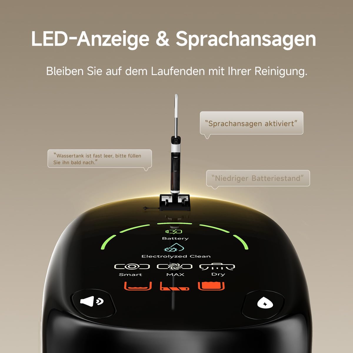 uwant D500 Nass Trockensauger,Abwassertanks-Desodorierung,180° Lay-Flat Saugwischer,17,000 Pa Saugkraft,65°C Leise Heißtrocknung,Selbstreinigend,Verwicklungsfreies Design,IPX6 wasserdichte Bodenbürste