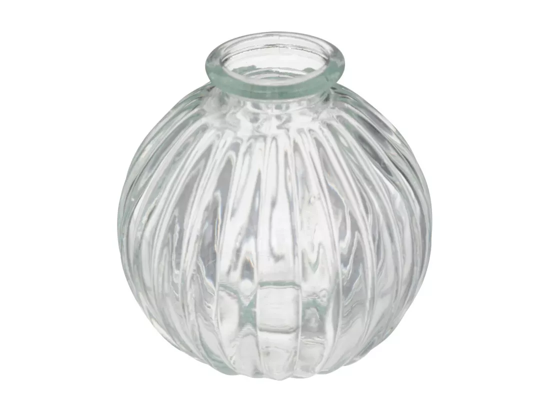 Lot de 3 Vases Soliflores en Verre strié