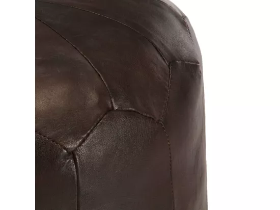 Pouf 40 x 35 cm Marron foncé Cuir véritable de chèvre