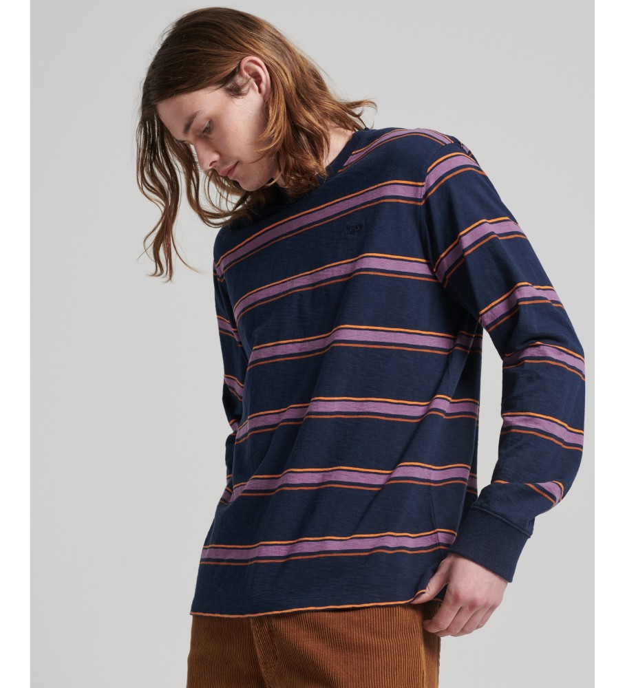 Superdry Camiseta de rayas con textura vintage de algodn orgnico marino