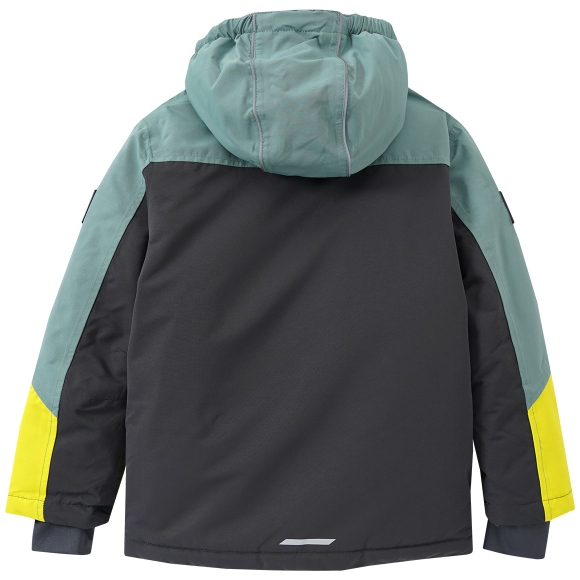 Topolino Jungen Schneejacke mit Farbteiler dunkelgrau / salbei / neongelb
