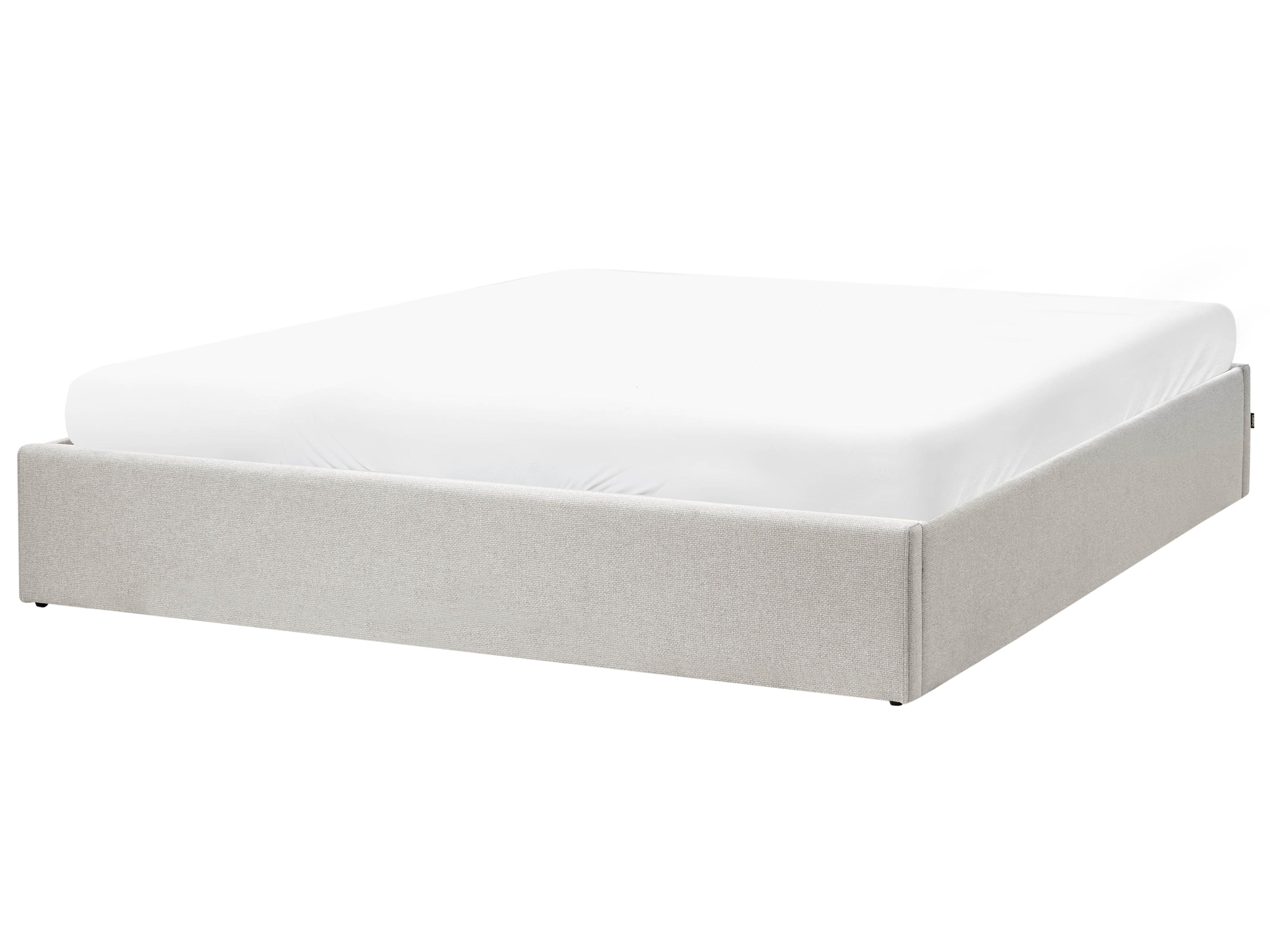 Opbergbed zonder hoofdbord Stof DINAN 180 x 200 cm Lichtgrijs