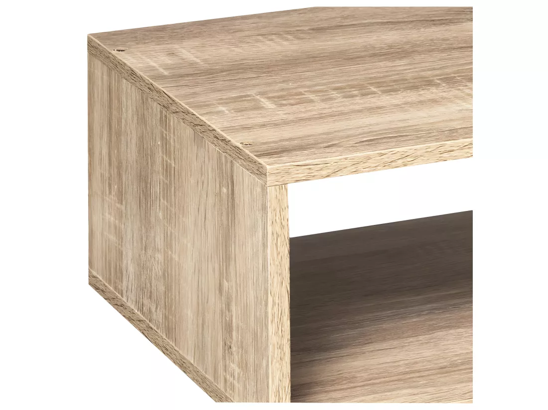 Meuble Étagère rectangulaire effet chêne naturel H 17 cm - à poser ou mural