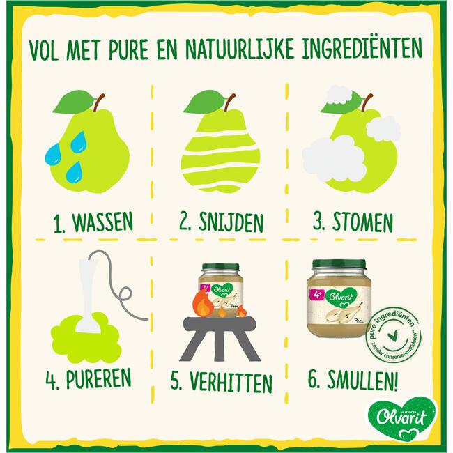 Olvarit Potje Perzik Appel 4+ maanden 125 GR