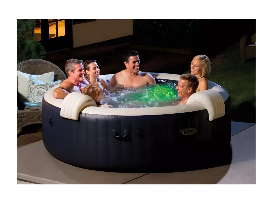 Spa gonflable PureSpa Blue Navy rond Bulles 6 places - Intex