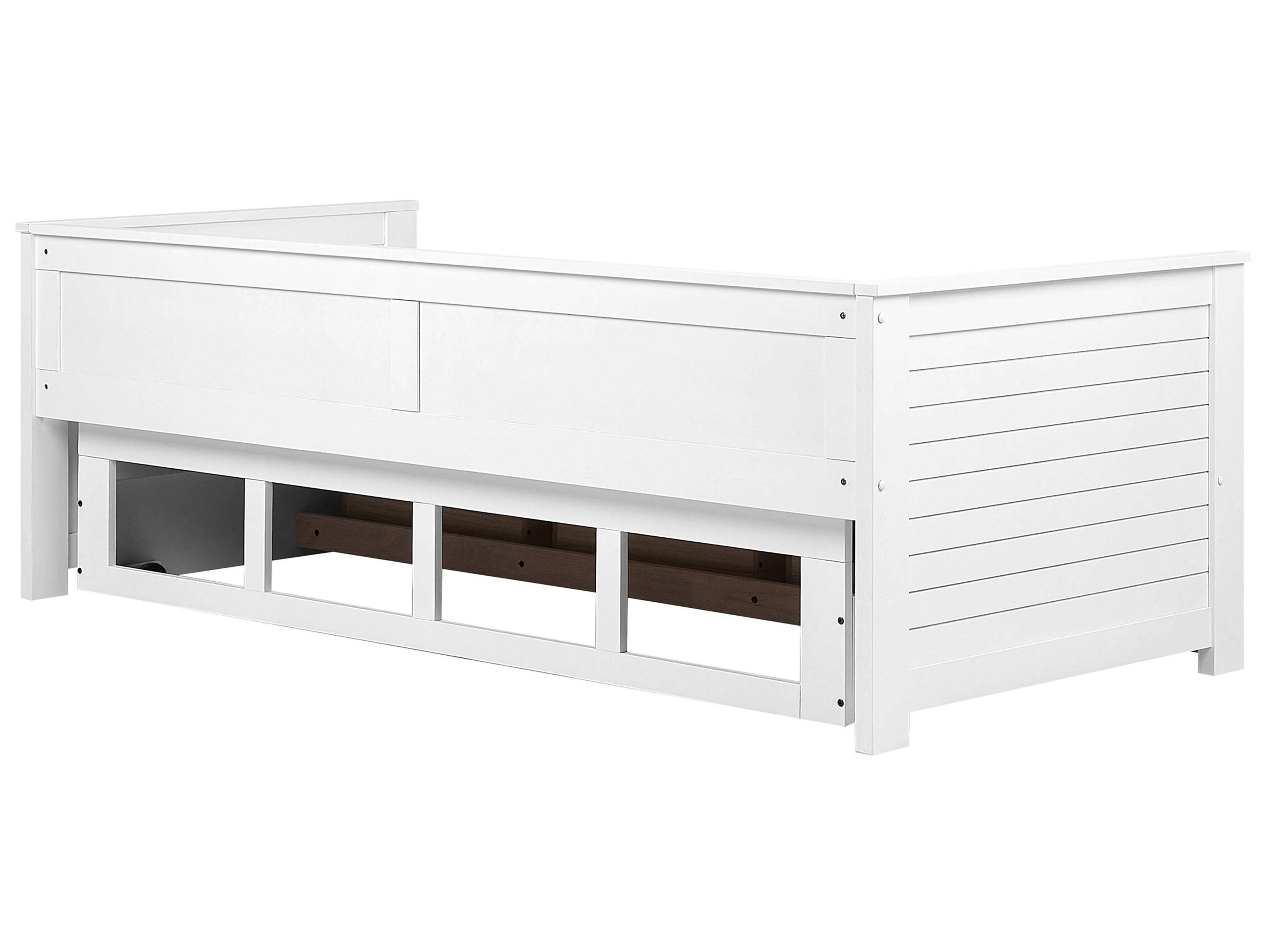 Bed met opbergladen Hout CAHORS 90 x 200 cm Wit