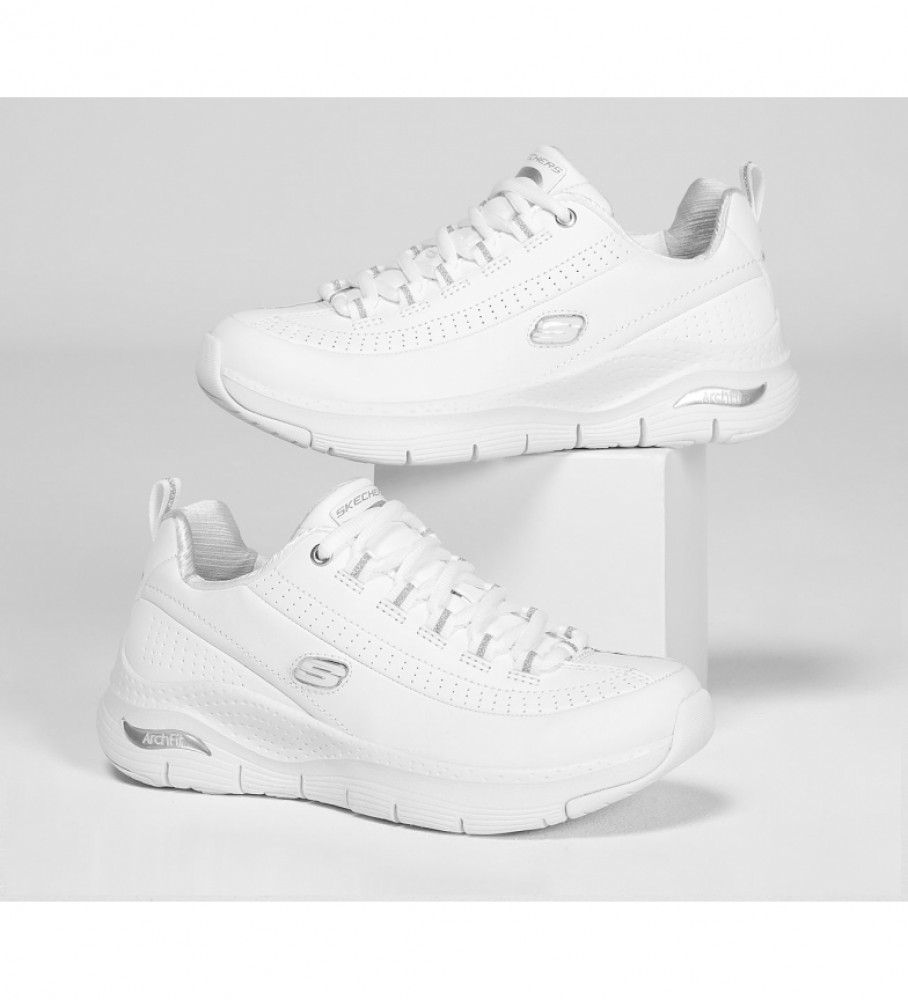 Tênis Skechers Arch Fit Citi Drive de couro, branco