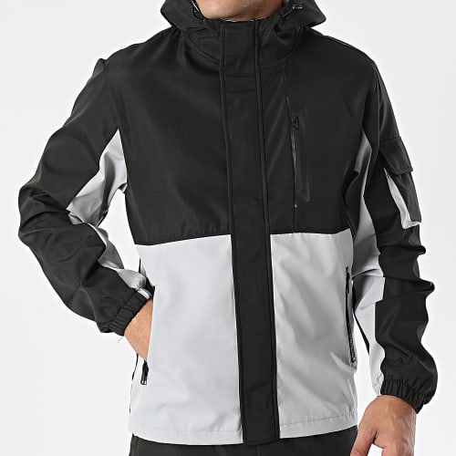 Ensemble Veste Zippée Et Pantalon Cargo Noir Gris